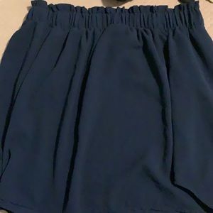 Navy Blue Off the Shoulder Top